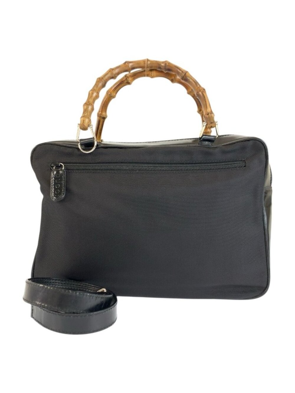 Gucci Bamboo Black Silver Nylon 2-Way Shoulder Bag